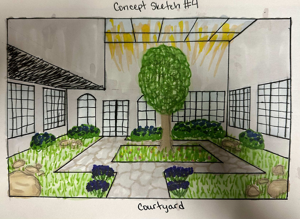 Indoor Courtyard Sketch