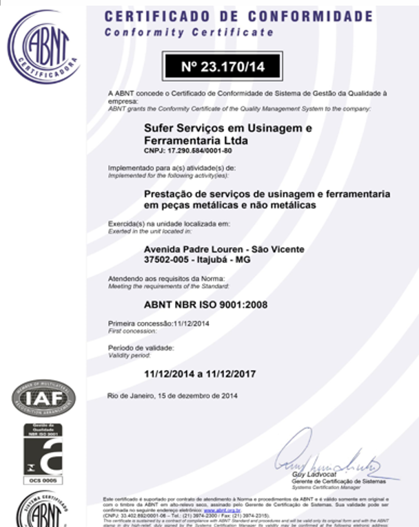Certificado ISO 9001:2008