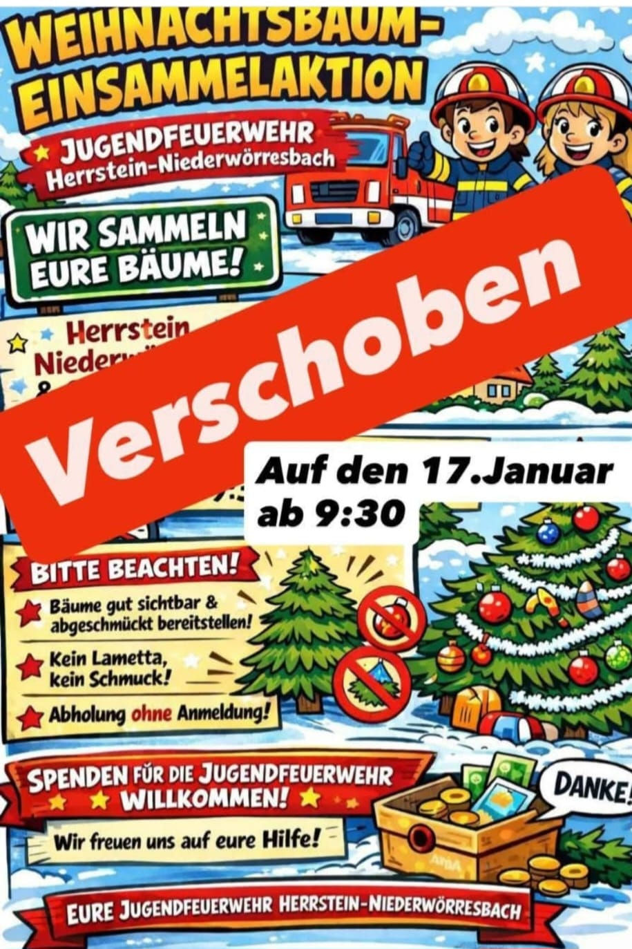 Sammelaktion wird verschoben!