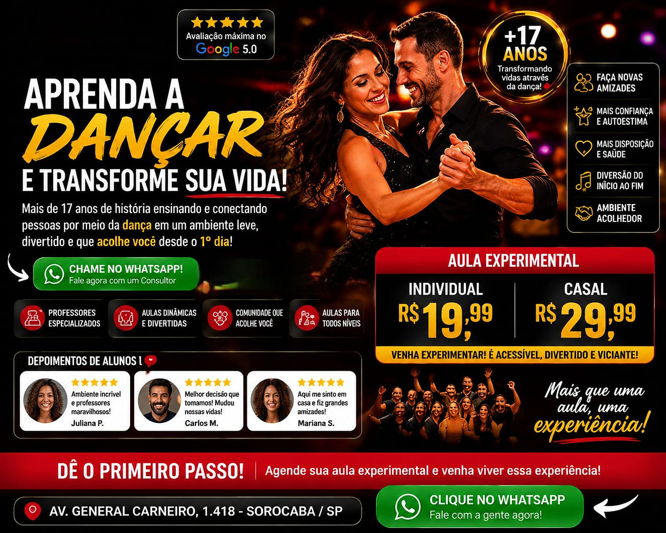 Aulas de dança de salão