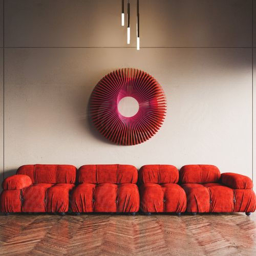 Cadeiras em madeira, com design paramétrico.