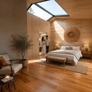 Moradias Celeiro 8 Park: projeto exclusivo de 3 moradias premium em aço, madeira e vidro, com piscina privada, jardim mediterrânico, Serra da Arrábida e mar próximo.