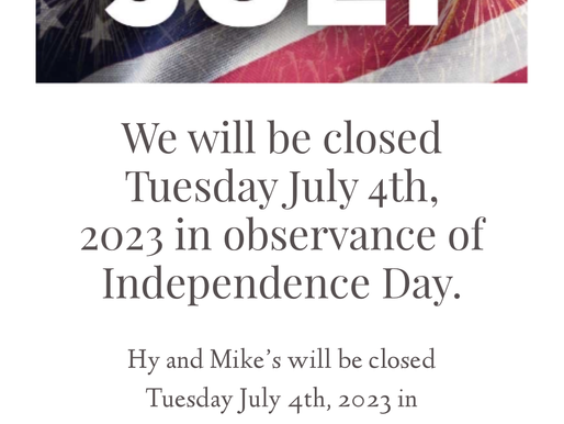 Closed for the 4th of July!