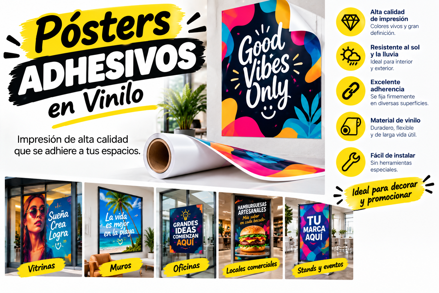 Posters Adhesivos en vinyl valor por m²