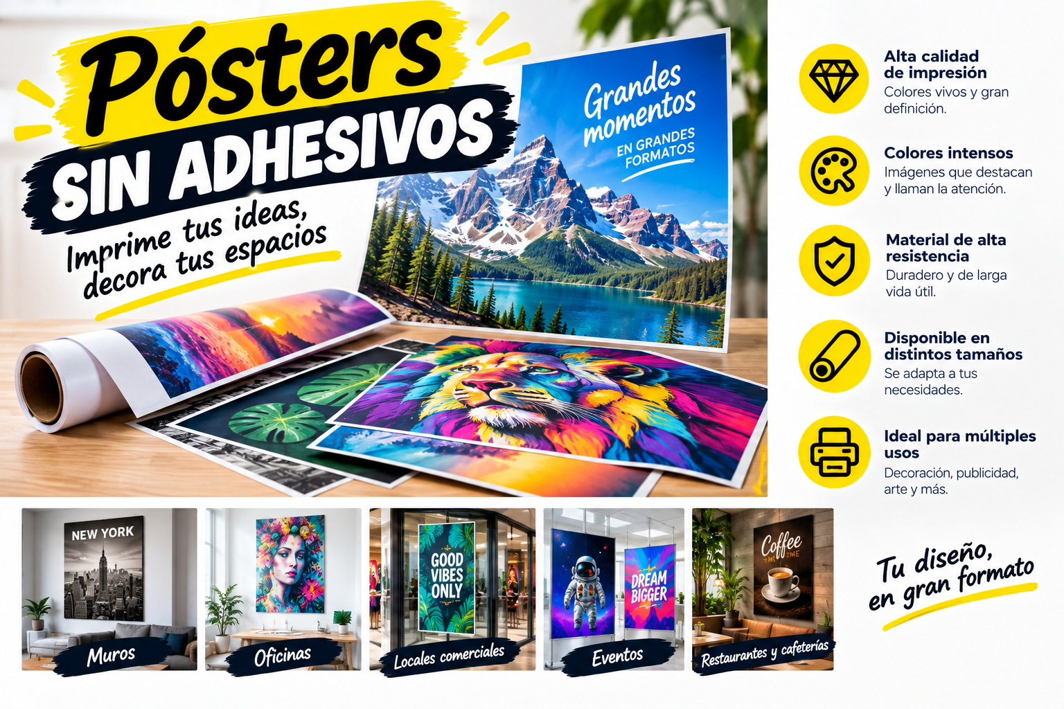Posters sin Adhesivos Valor por m²