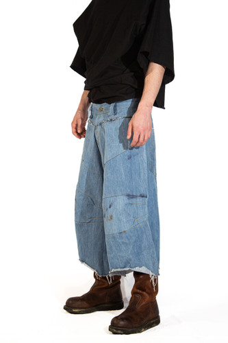 SELVEDGE JAPANESE WORKWEAR MUD DENIM JORTS | Helius