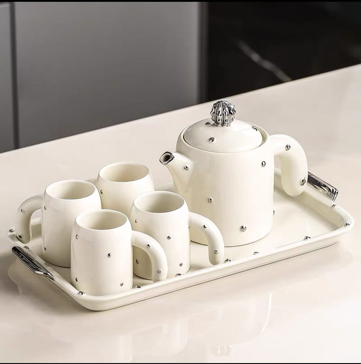 BỘ ẤM XƯƠNG RỒNG BẠC