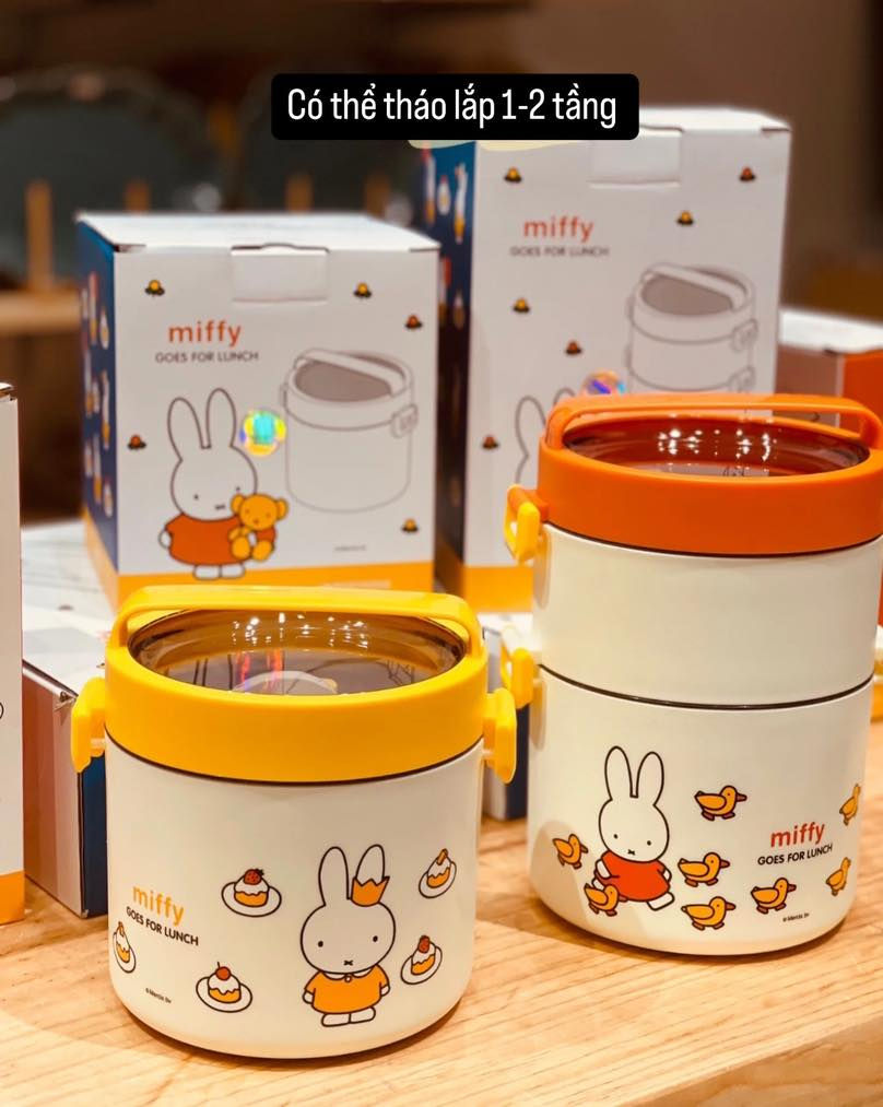 Hình thu nhỏ: Hộp Cơm Tròn Giữ Nhiệt Thỏ Miffy