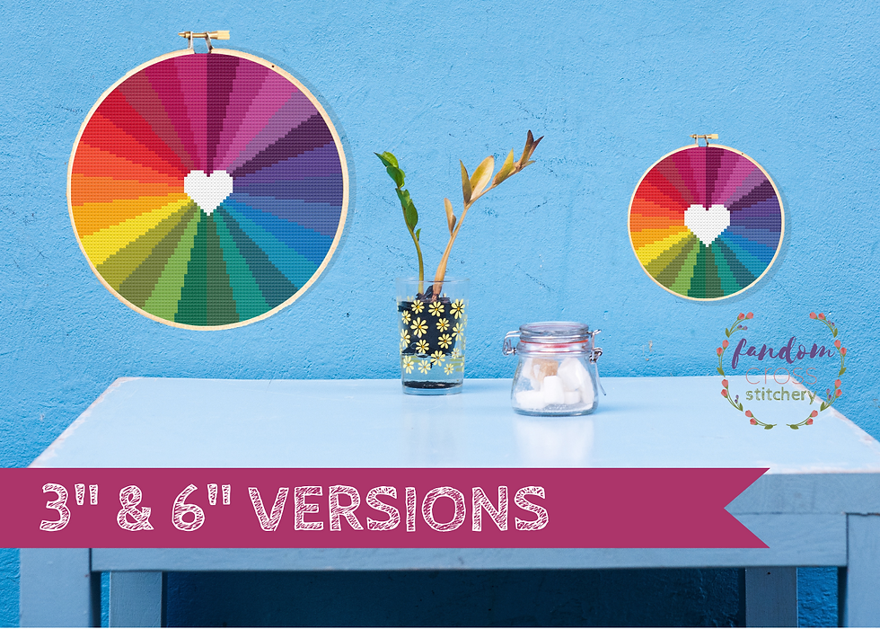 Thumbnail: Mini Bright Stripe Rainbow Heart Cutout (Pattern)