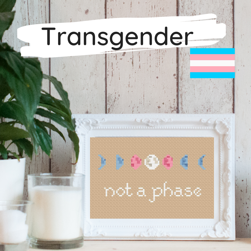 Thumbnail: Pride "Not A Phase" Moon Phases: Flags I-T (Intersex - Transgender)