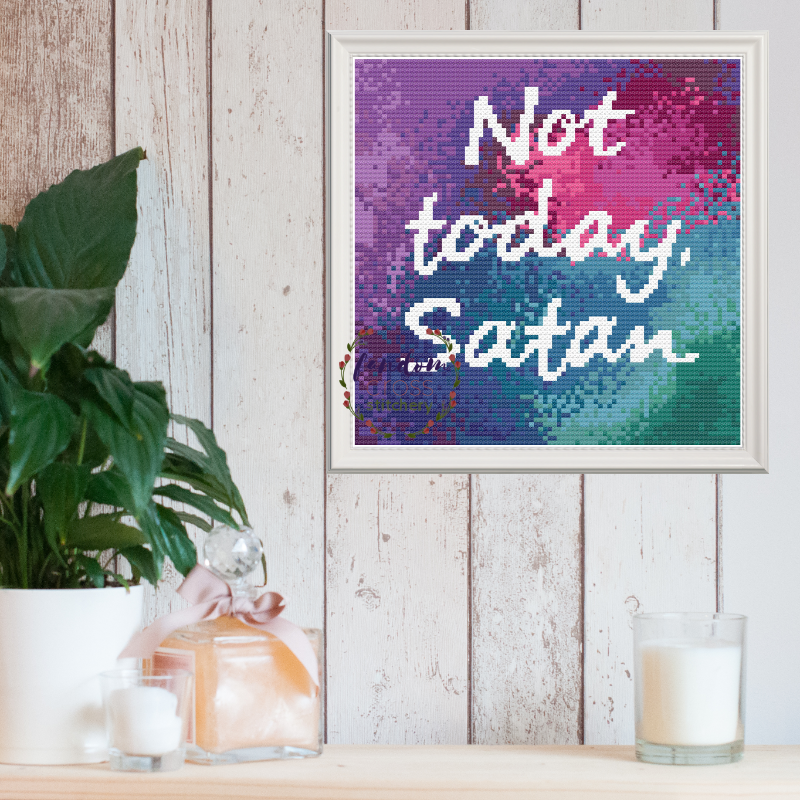 Thumbnail: Watercolour 'Not Today, Satan' (Pattern)