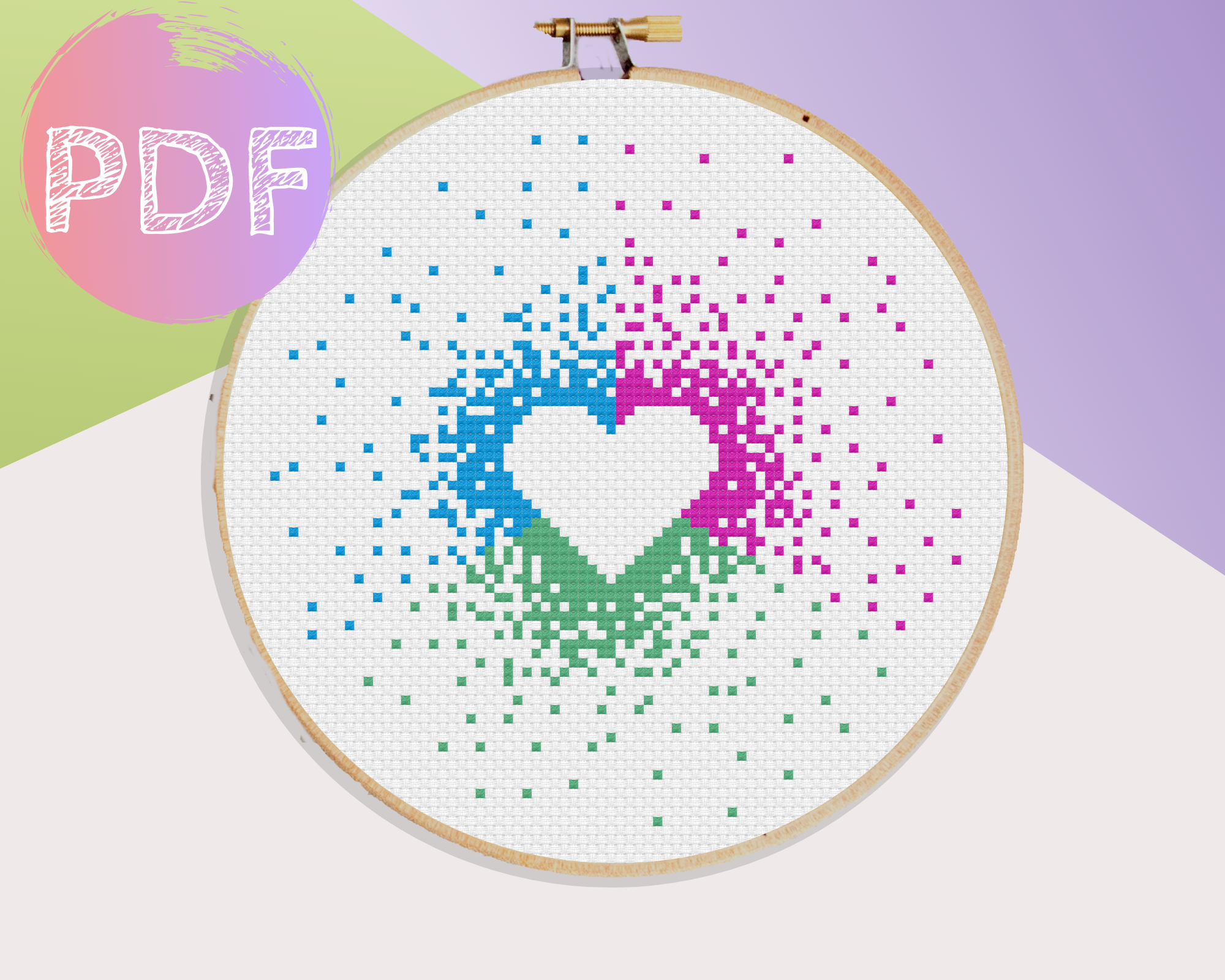 Polysexual Pride Heart (Pattern)