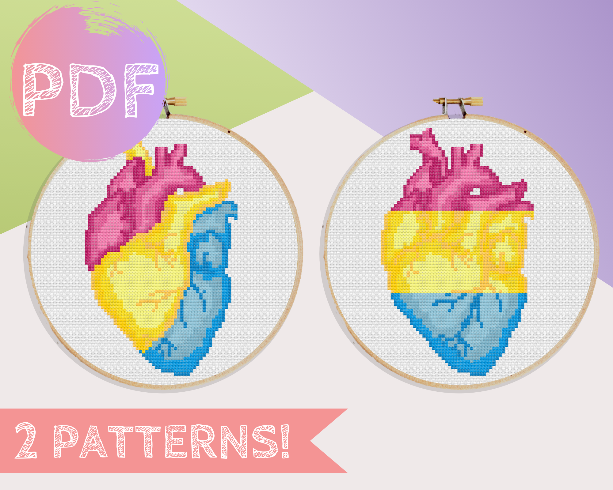 Pansexual Pride Anatomical Heart (Pattern)