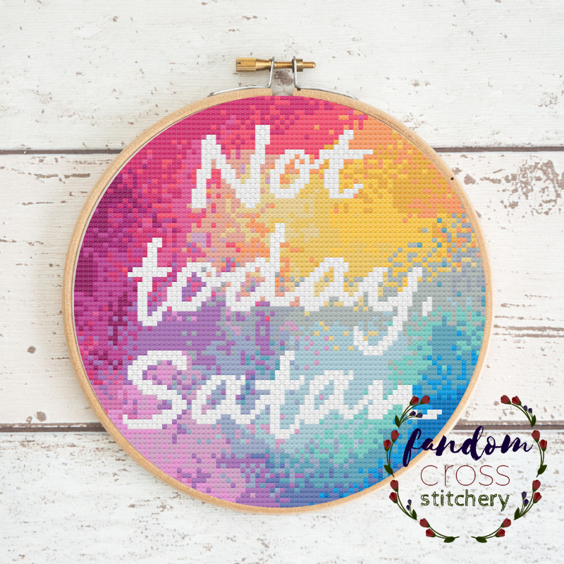 Thumbnail: Watercolour 'Not Today, Satan' (Pattern)