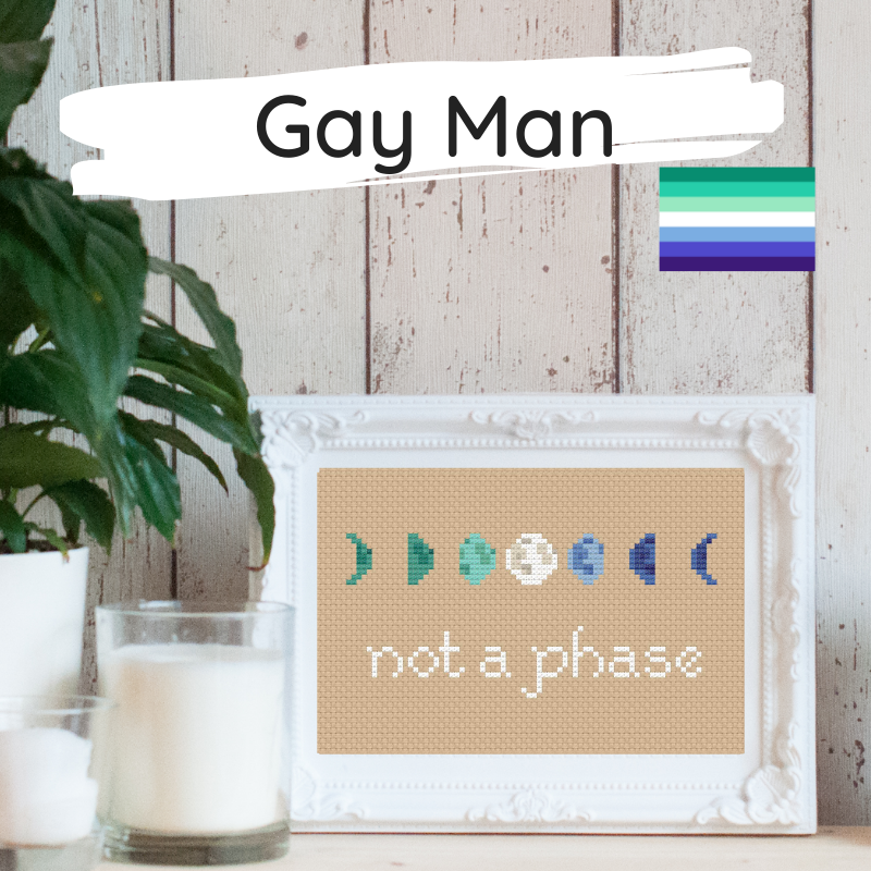 Thumbnail: Pride "Not A Phase" Moon Phases: Flags A-G (Asexual - Gay Inclusive)