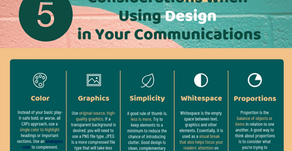 5 Considerations When Using Design in Your Communications - Infographic