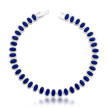 Pulseira Oval Safira Banhada a Prata Ref: 151226.jpeg