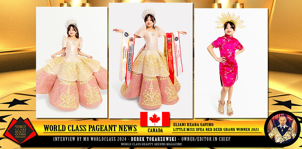 Eliani Keara Gavino Little Miss UFEA Red Deer Grand Winner 2023, World Class Beauty Queens Magazine, Photo by Wildchild Photography
