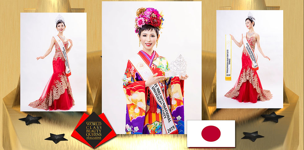 Yumiko Ogihara Elite Mrs International Universal Beauty 2019, World Class Beauty Queens Magazine, The National Costume Designer & Photography Director Eiko Ueda