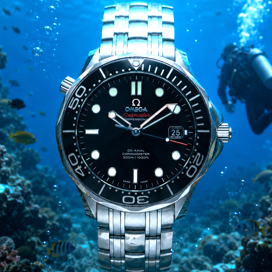 Omega Seamaster 300 41mm watch full set 2014 ref 212.30.41.20.01.003 warranty