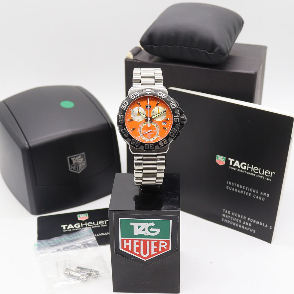 Thumbnail: Tag Heuer Formula 1 orange chrono watch just serviced 1 year warranty full set