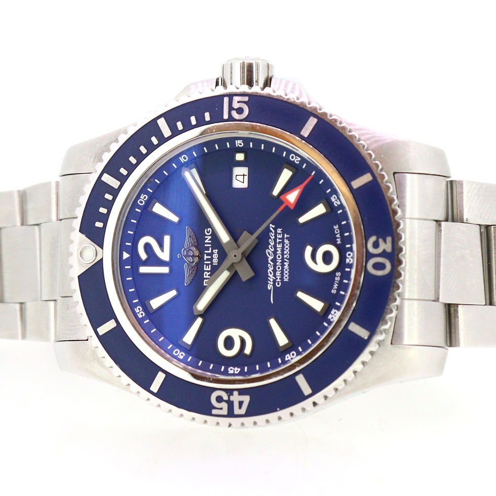 Thumbnail: Breitling Superocean 44 blue watch just serviced full set warranty May 2028