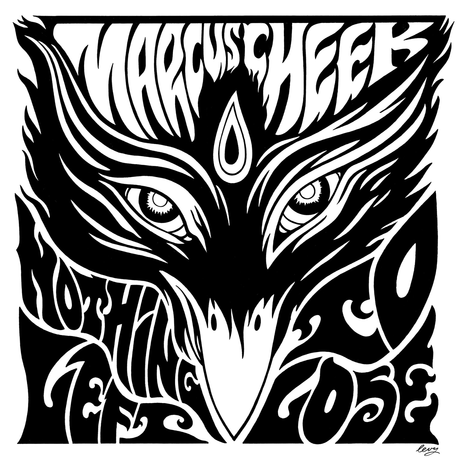 Nothing Left to Lose single artwork by Joshua Marc Levy, featuring a black and white crow face and psychedelic lettering