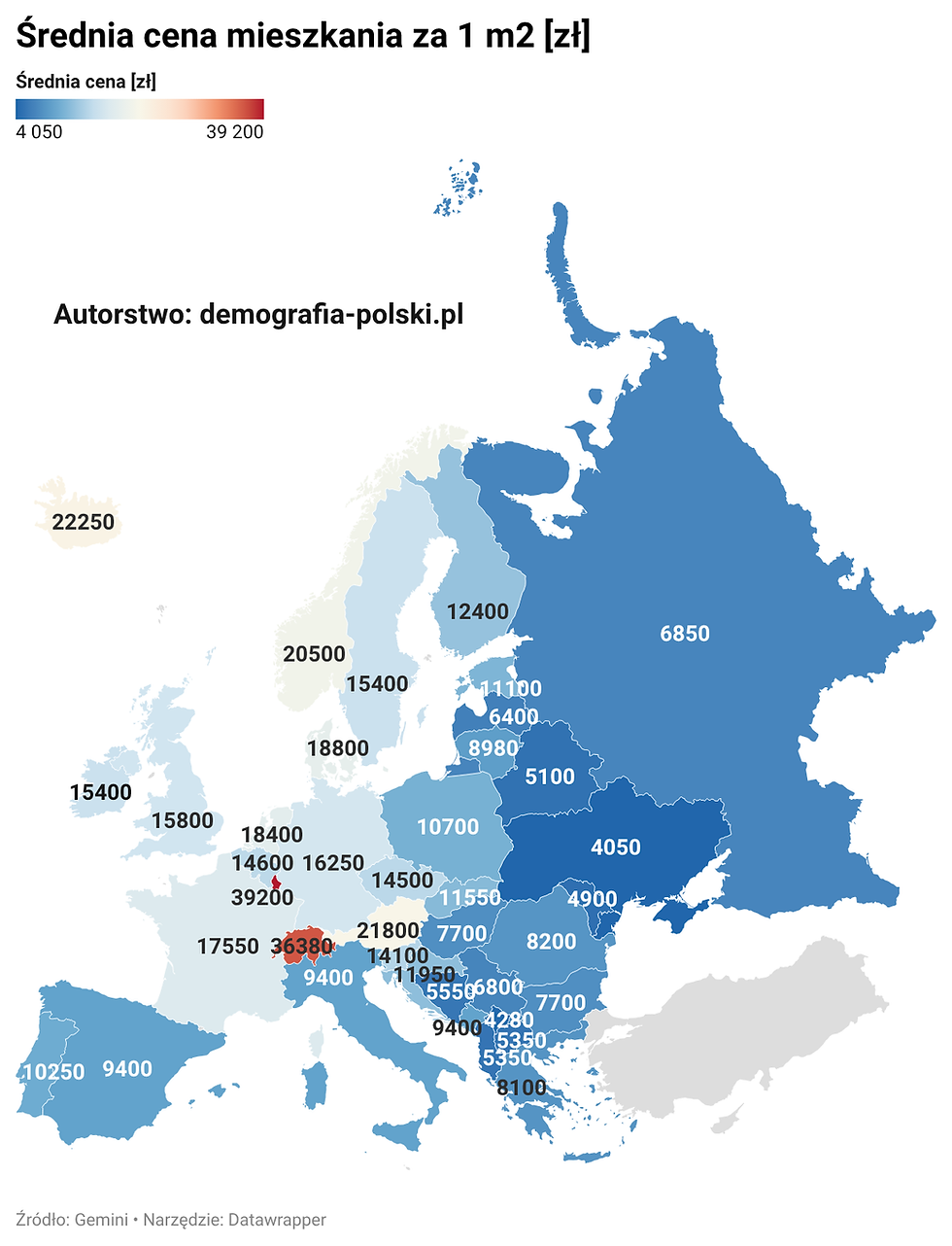 Średnia cena mieszkania za 1 m2 [zł] 2026