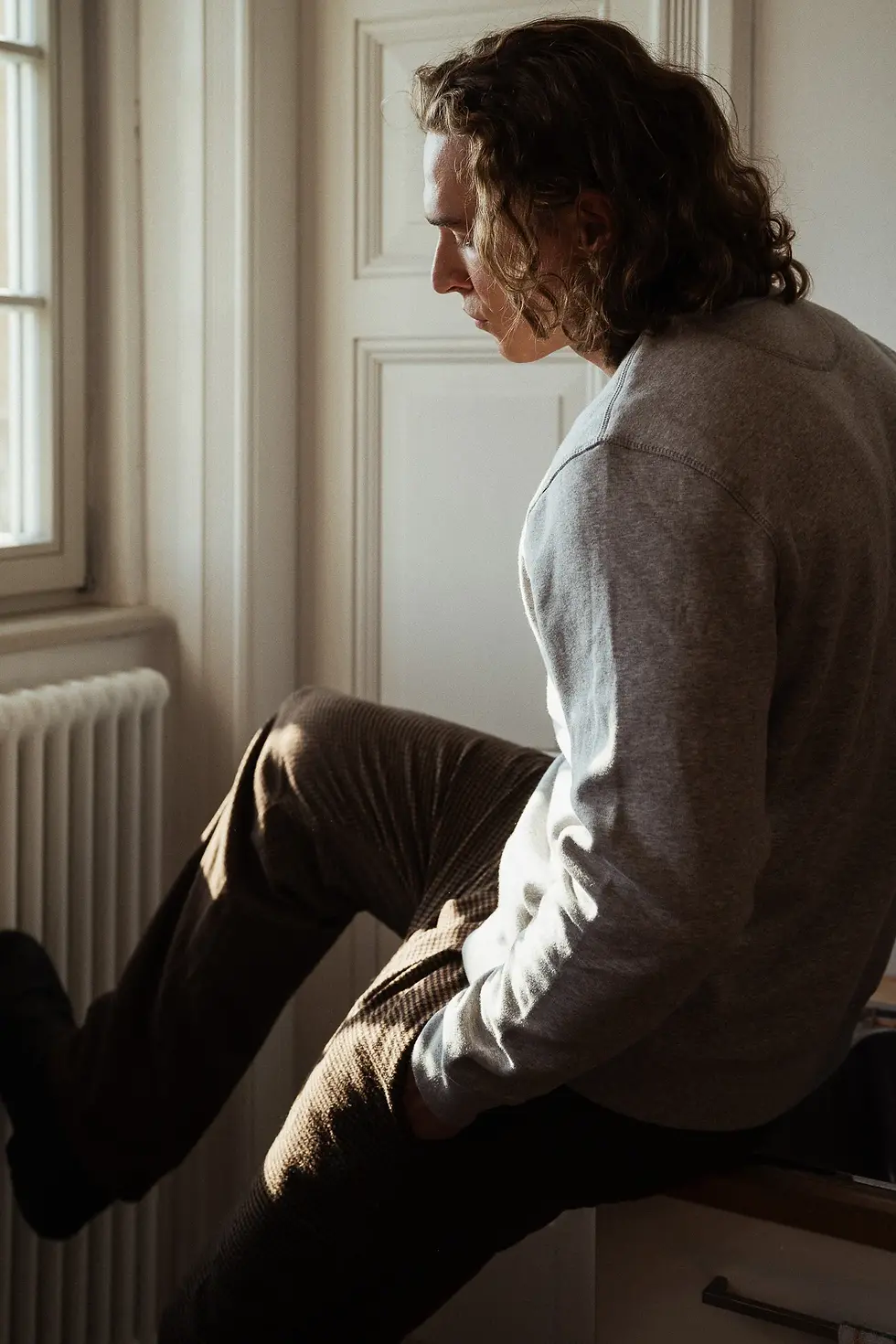 Miniaturbild: Klassik Sweatshirt Softfeeling - Little Shark/graumeliert