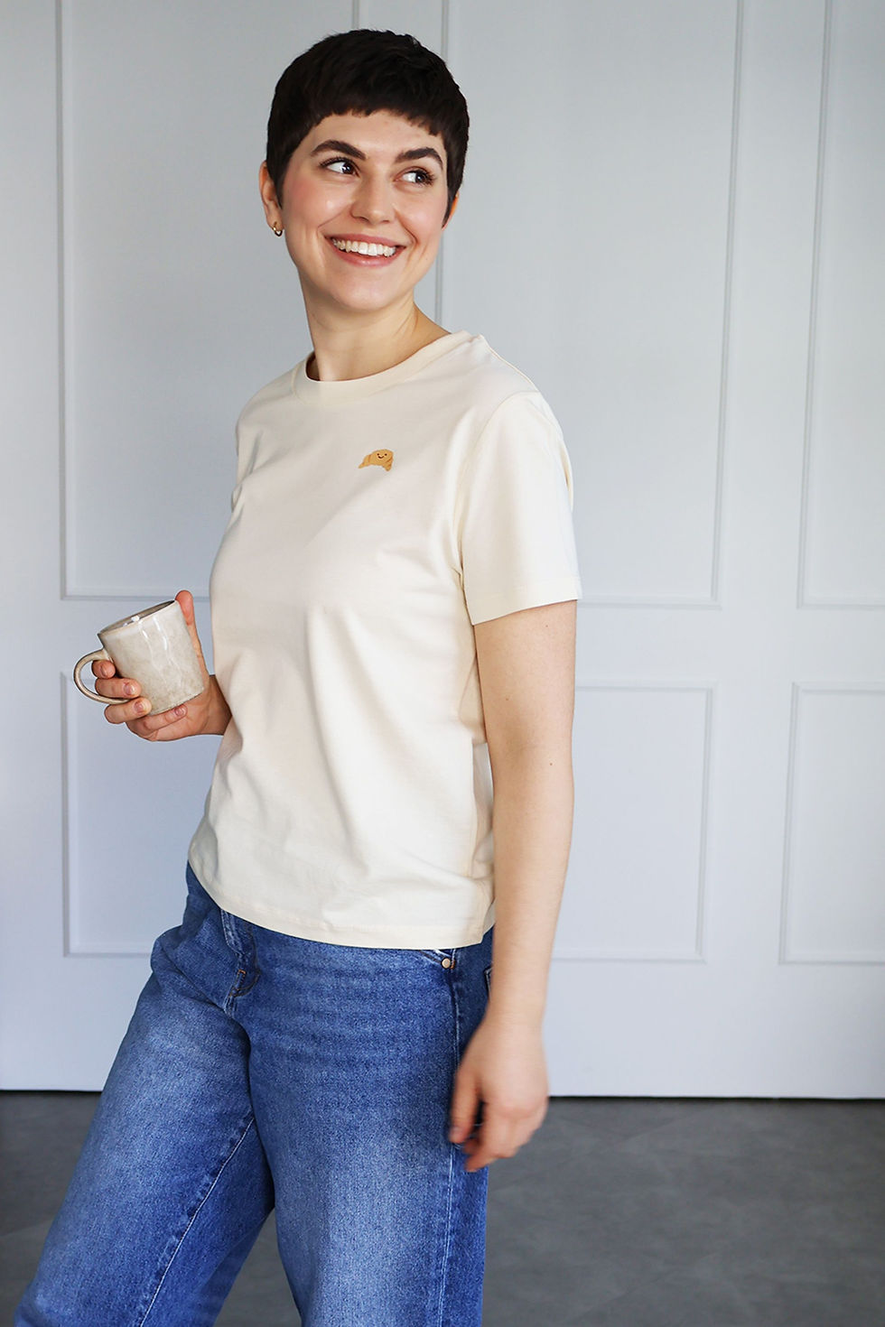 Miniaturbild: Artdesign - Biofair Shirt - Modern Fit- leicht tailliert /Little Croissant