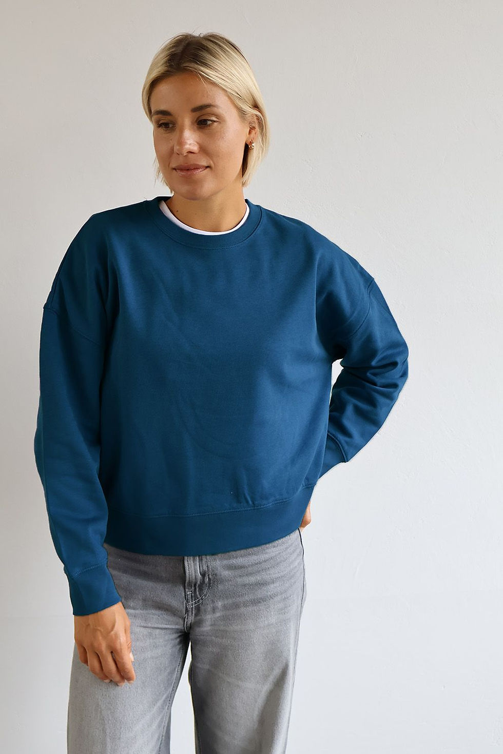 Miniaturbild: Kindness Sweater aus 100% Bio-Baumwolle/Petrol