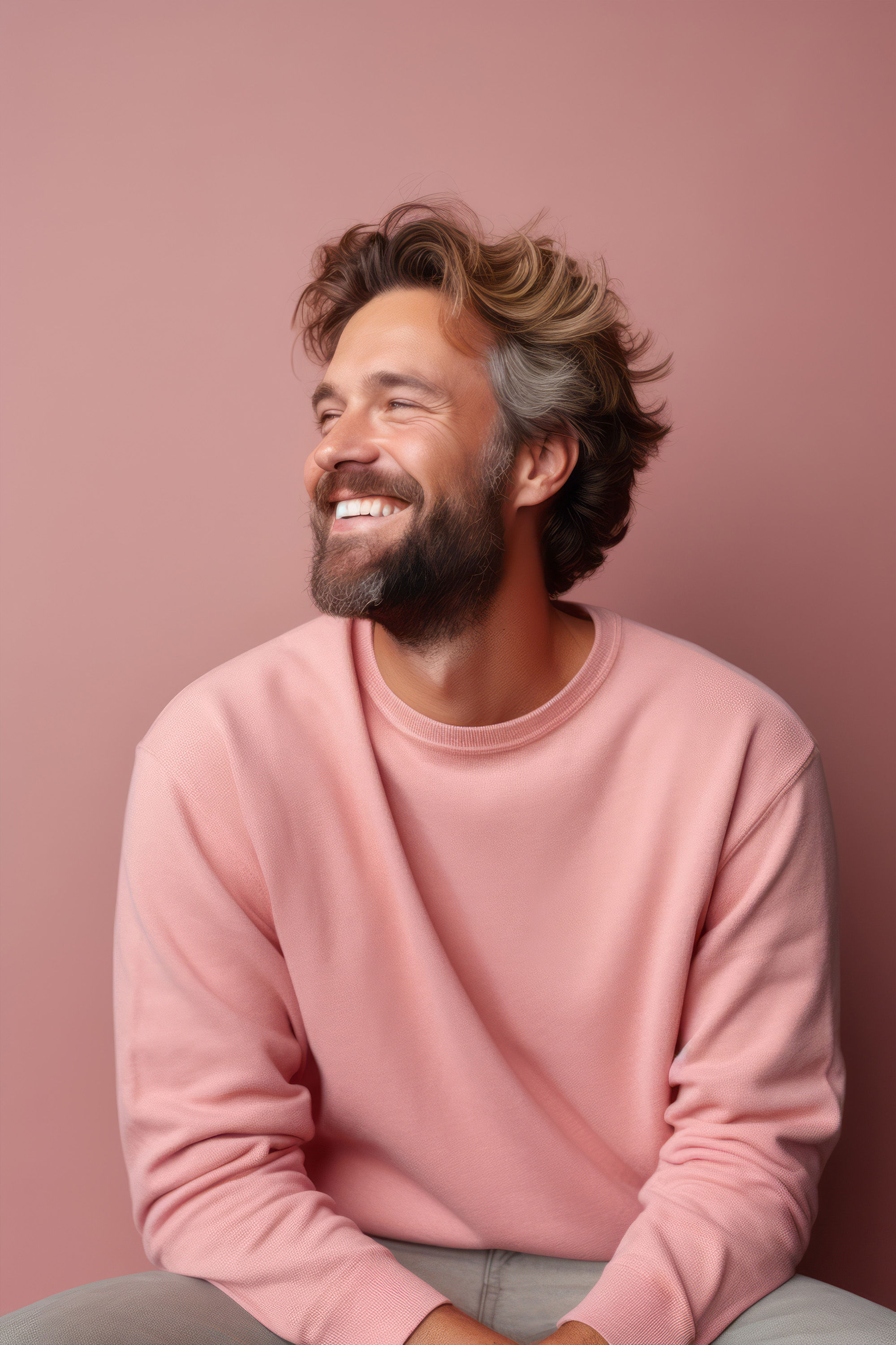 Bio- NEW Recycling Generation - SLIM Fit Sweatshirt / Natur