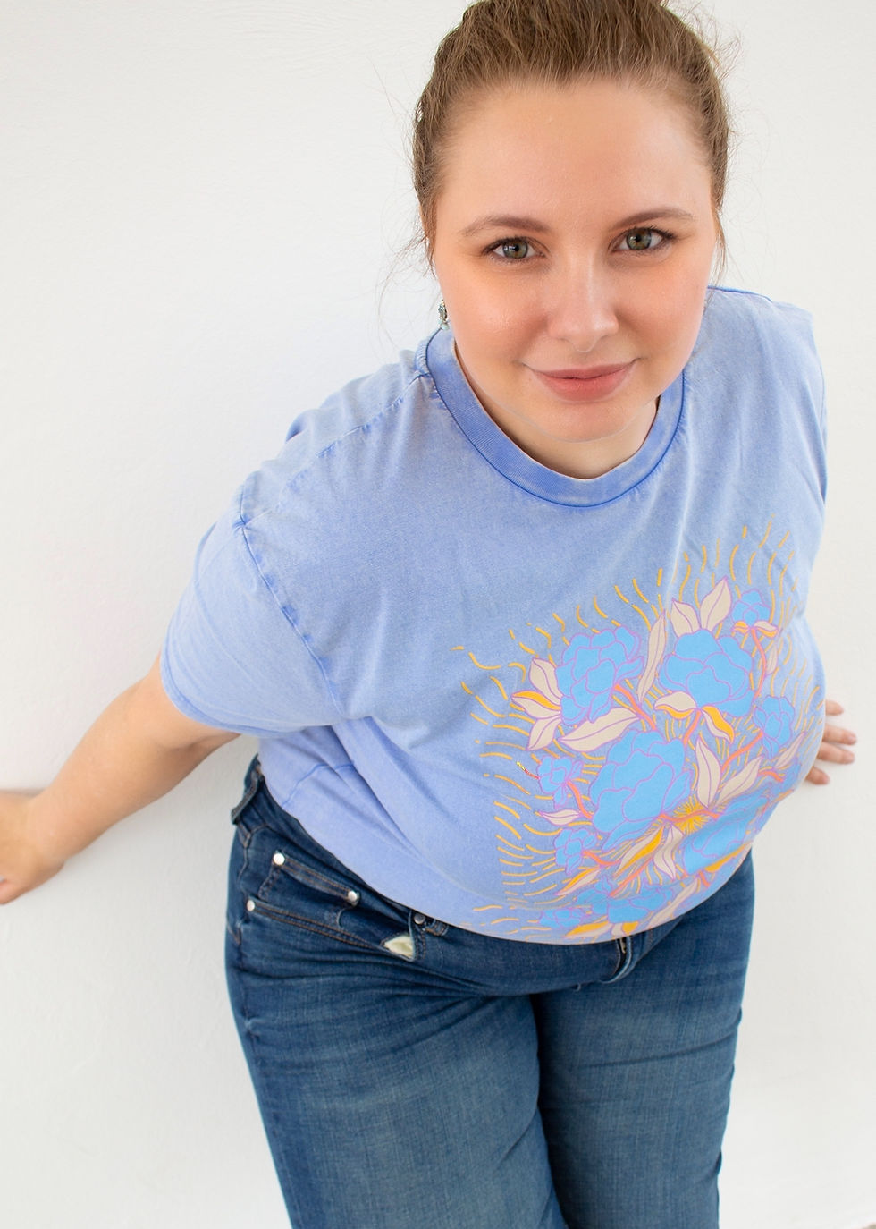 Vintageshirt ausgewaschene Bio-Baumwolle /Blooming Day