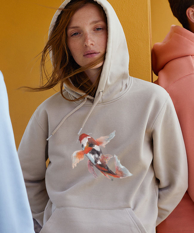 Biofair- Gemütlicher, weicher und hochwertiger Hoodie - Innen flauschig - KOI