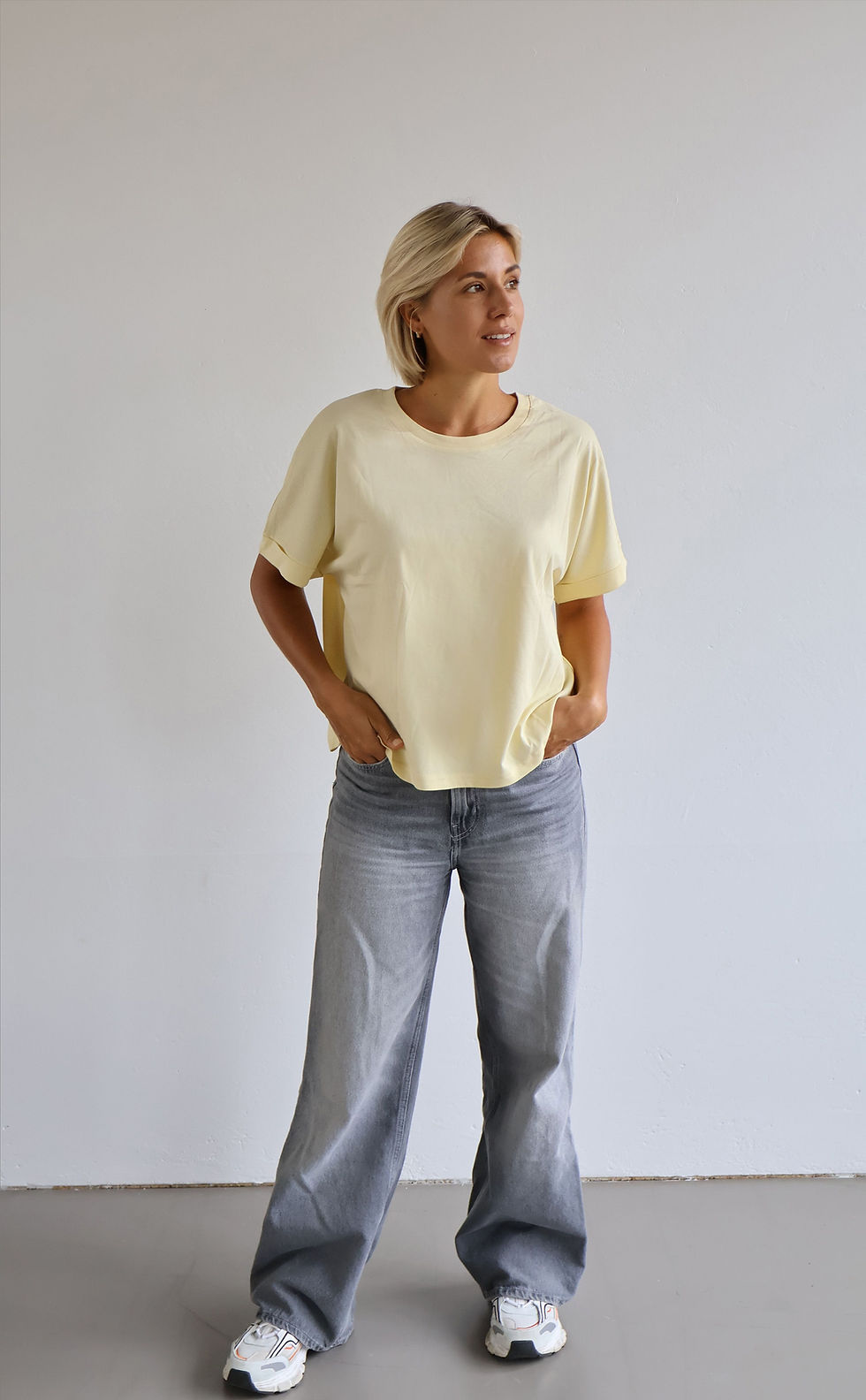 Miniaturbild: Oversize T-Shirt aus 100% feiner Biobaumwolle/ hellgelb