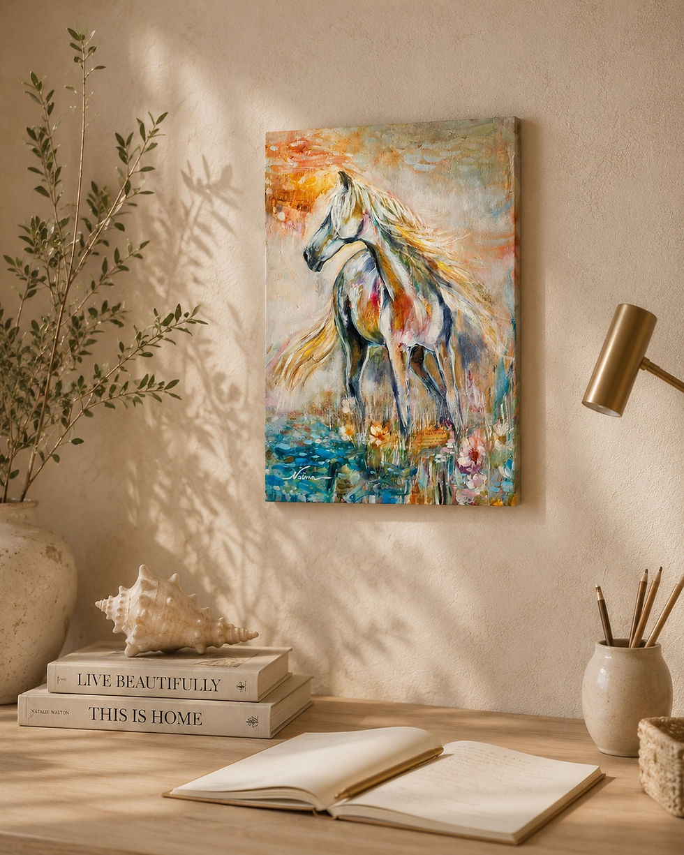 Miniature : Fearless | Original Oil Painting | Wild Horse