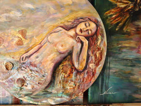 a mermaid painting by French artist Naima Namaste