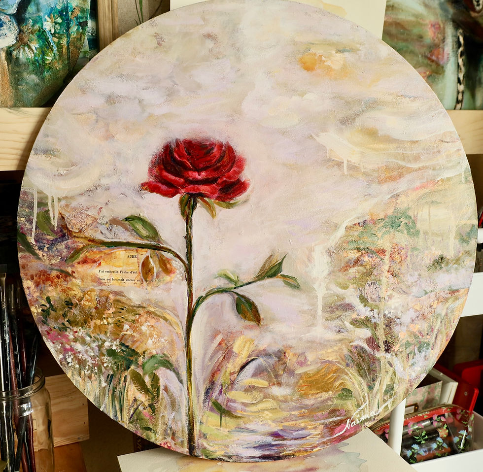 Divine rose, divine feminine art, French art