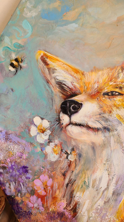 FindingMagic-Fox-bumblebee-oilpainting-bynaimanamaste