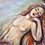 Thumbnail: Au Clair de Lune | Oil Painting | Mermaid | Divine Feminine Art