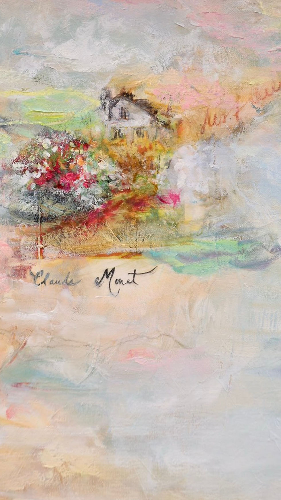 Miniature : A Soft Place to Land | Original Oil Painting | Waterlilies Claude Monet