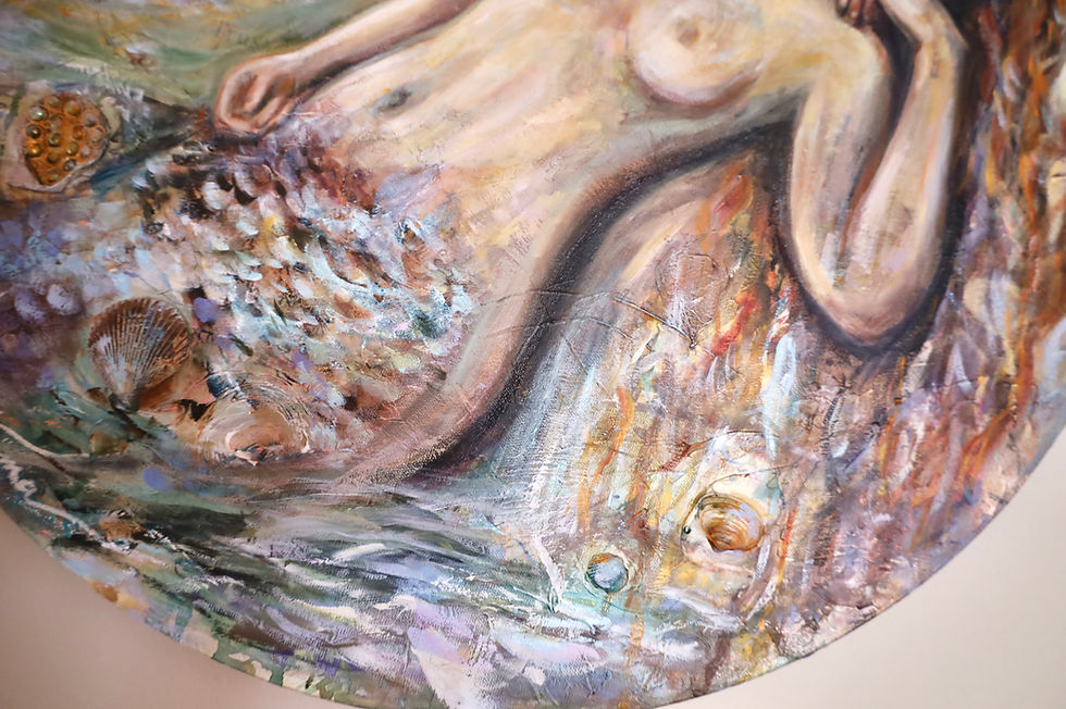 Thumbnail: siren, mermaid painting, original art for sale, sacred feminine art, wild woman art, naima fine art, oil painting