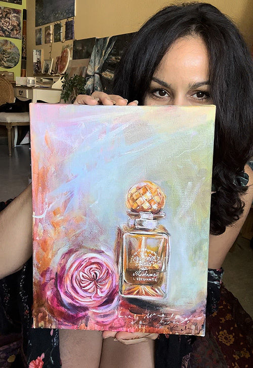 Rose Path | Original Oil Painting | French Perfume