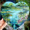 Thumbnail: Heart-shaped painting inspired by Claude Monet’s water lily pond with vibrant summer phlox in the foreground