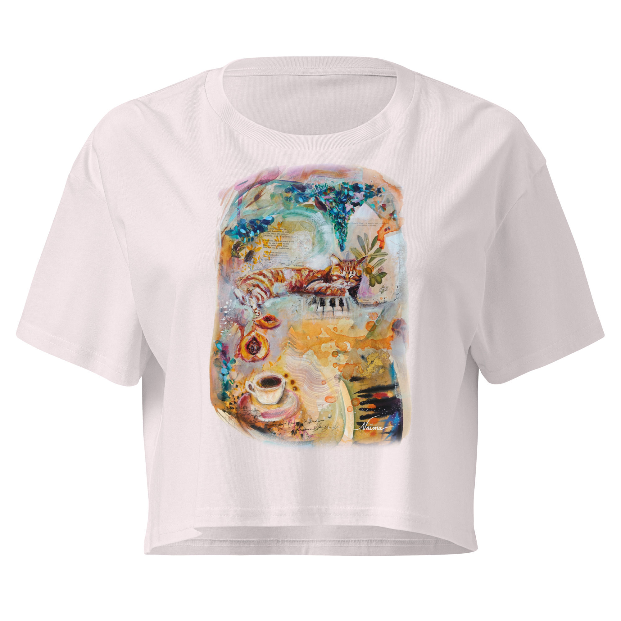 Paws Café - California Coffee - Orange Kitty crop top