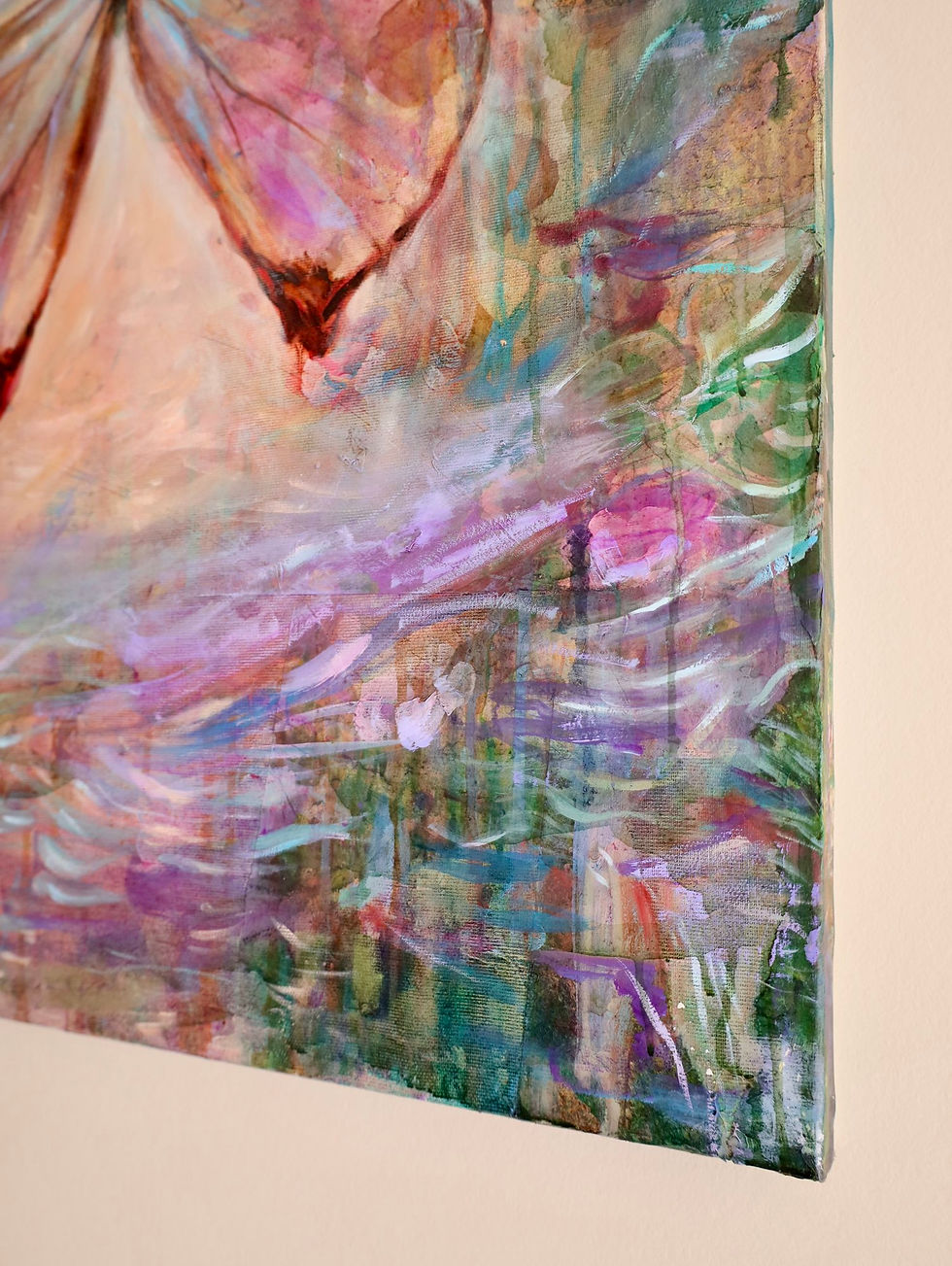 Miniature : Impressionistic butterfly in vibrant blues, pinks, and greens, inspired by Claude Monet’s water lilies and Aurora butterfly