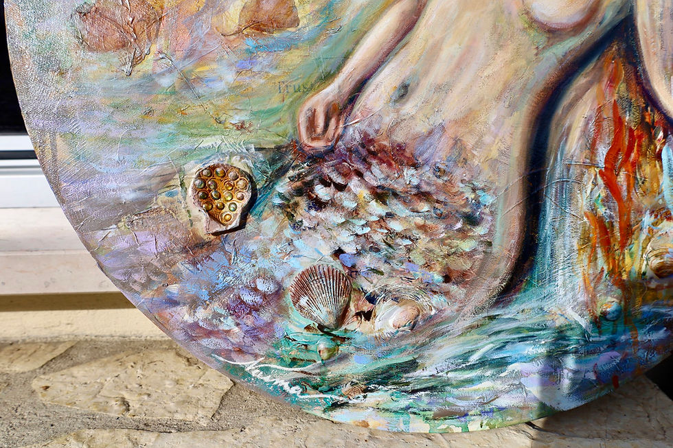 Thumbnail: Au Clair de Lune | Oil Painting | Mermaid | Divine Feminine Art