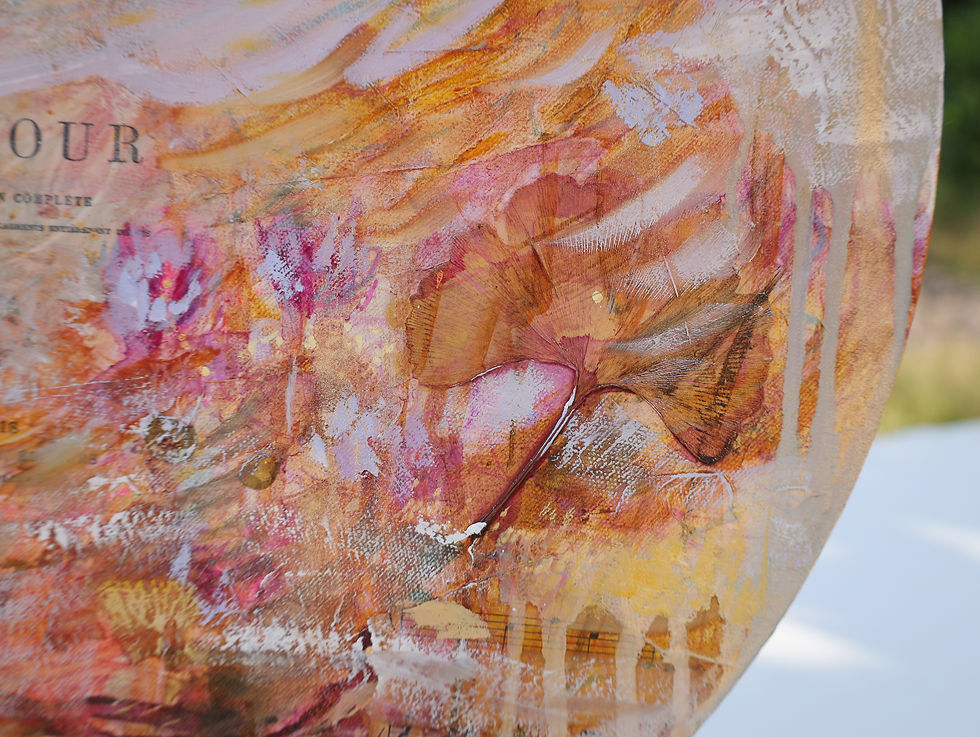 butterfly painting, original art for sale, butterfly artwork, round painting, French artwork, moon inspired painting, French