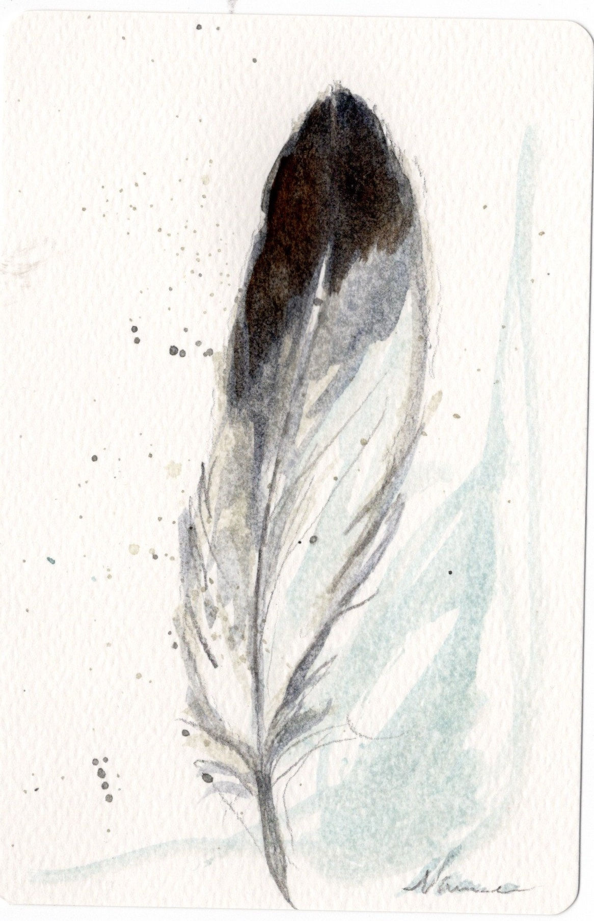 Feather - Eagle - watercolor painting -4