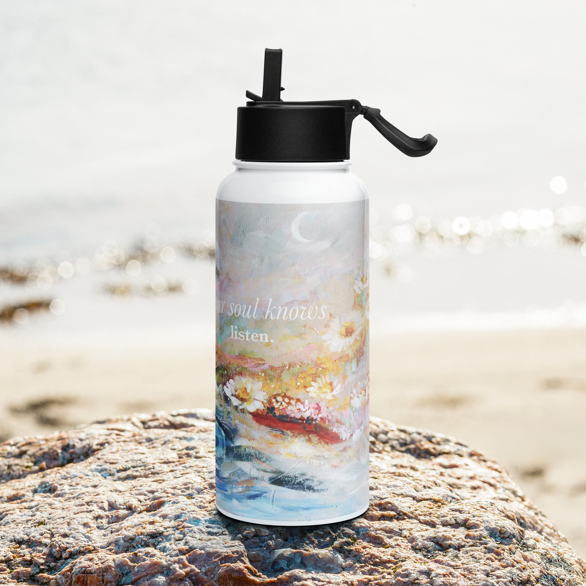 Mindfulness In Nature  kingfisher Stainless steel water bottle